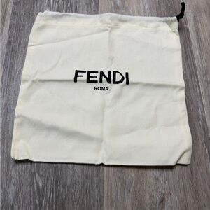 Fendi Ivory Storage Bag with Black Logo